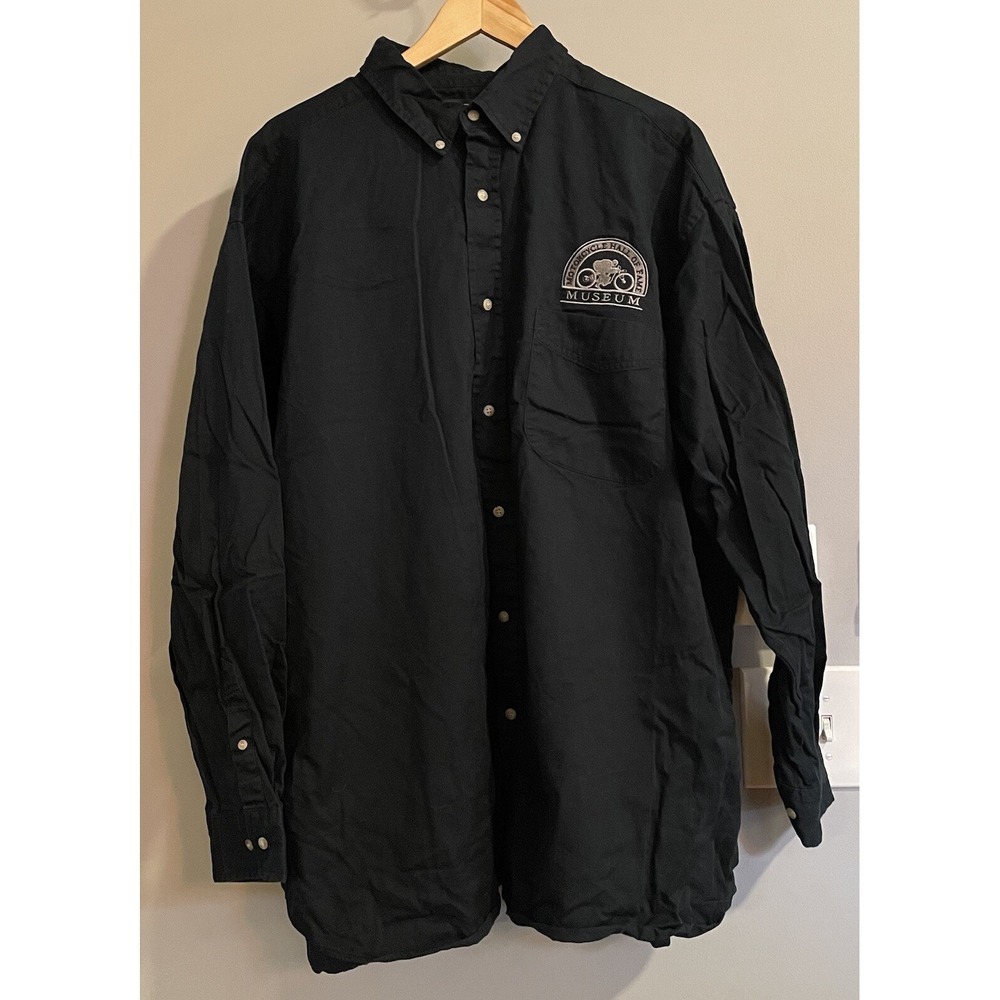 Motorcycle Hall of Fame Museum Shirt Long sleeve button Down Mens Size 3XL